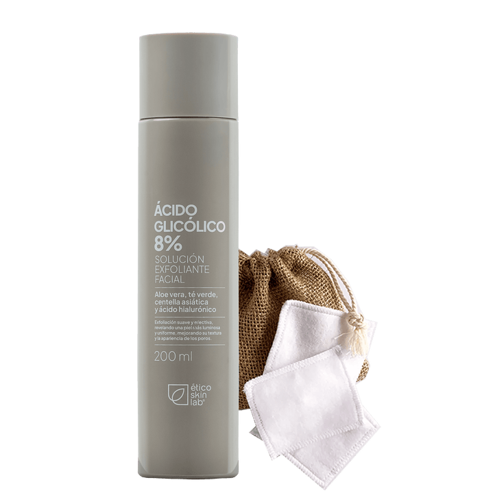 Kit Exfoliación Responsable (Ácido Glicólico 8% + Pomos Reutilizables)