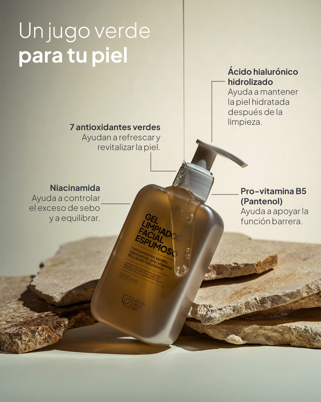 Gel Limpiador Espumoso con Niacinamida + 7 Antioxidantes Verdes (200ml) | Ético Skin Lab