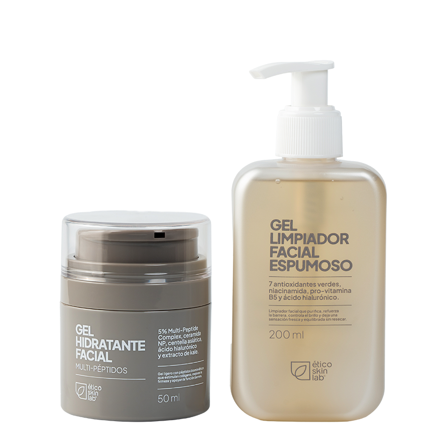 Kit Rutina Esencial (Gel Hidratante Multi-Péptidos + Gel Limpiador Espumoso)